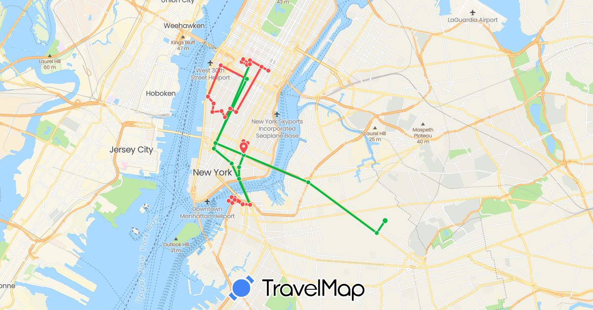 TravelMap itinerary: driving, bus, hiking in United States (North America)
